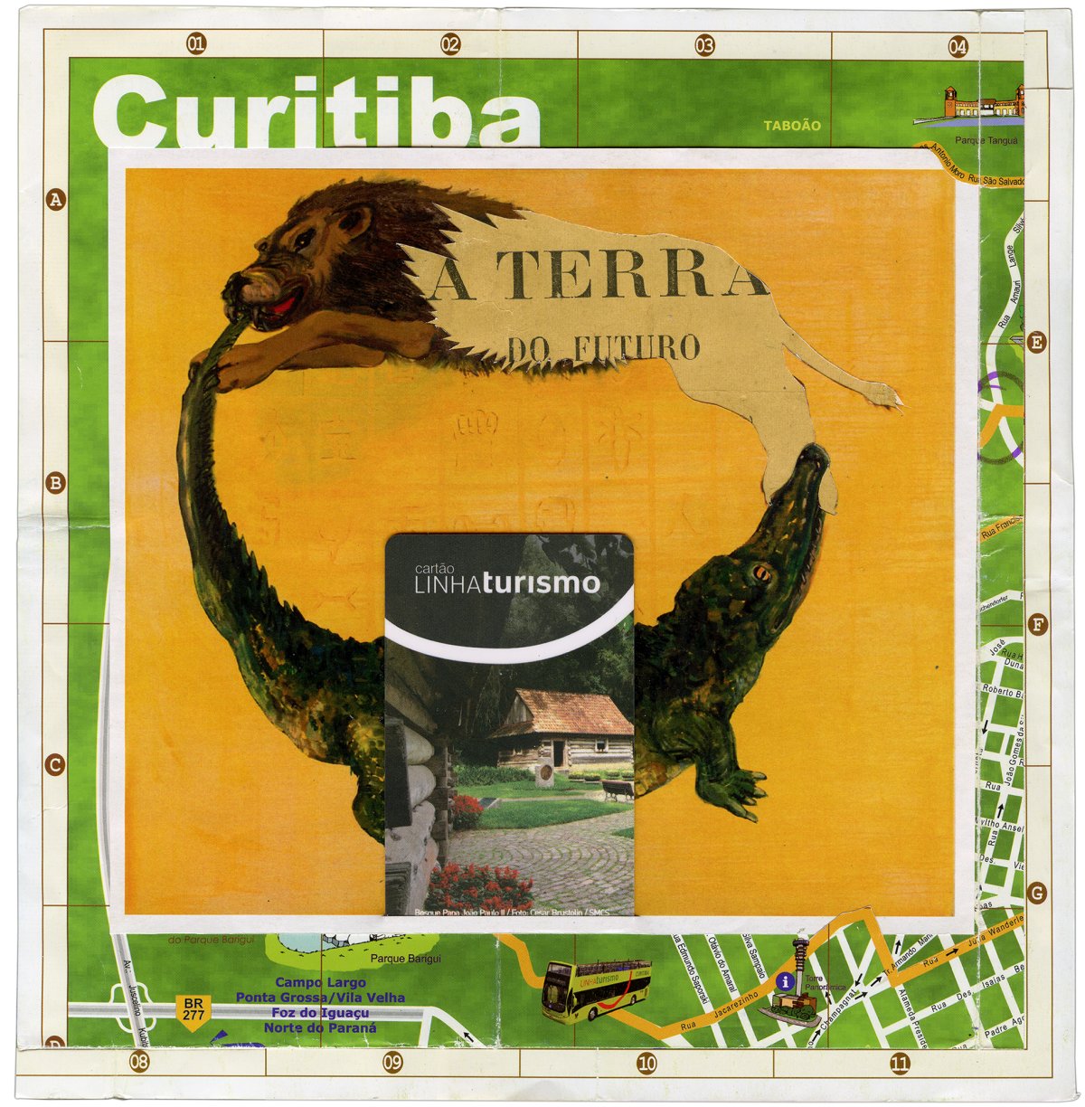 Widzenie powtórne [Brazylia Curitiba], 2019, kolaz papier, 23x23cm