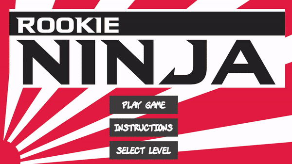 an animation of the rookie ninja game  being played.