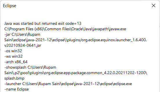 Fix Exit Code 13 Error in Java