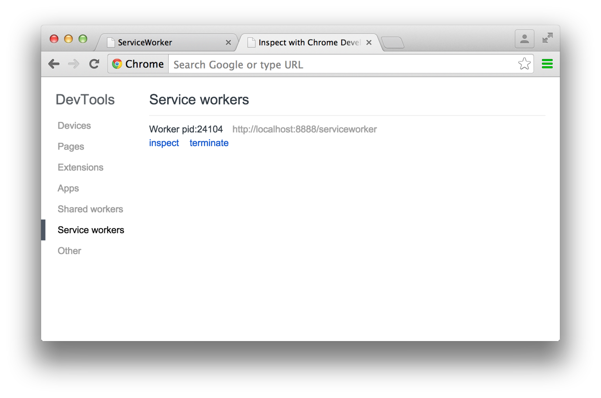 Chrome Inspect for DevTools