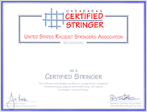 Certified Stringer certificate