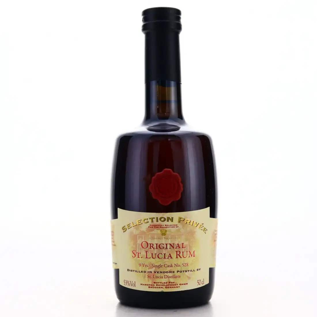 Image of the front of the bottle of the rum Secret Treasures The Selection Privée Vendome