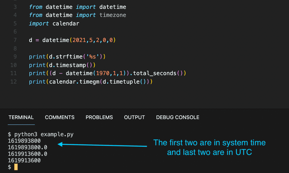 Convert Datetime To Utc Epoch Python