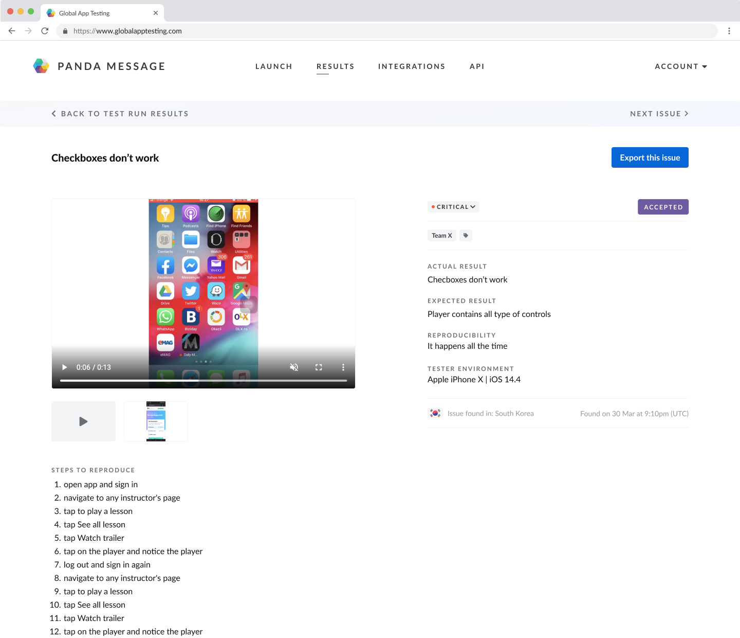 Final design for accepted issue