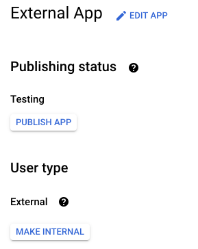 Google Console App Dashboard