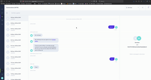 Rasa X share a conversation