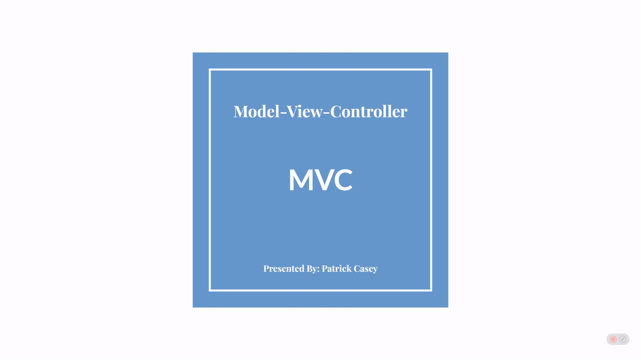 Lecture about Model-View-Controller architecture