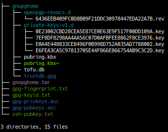 Files generated by gpg-keygen