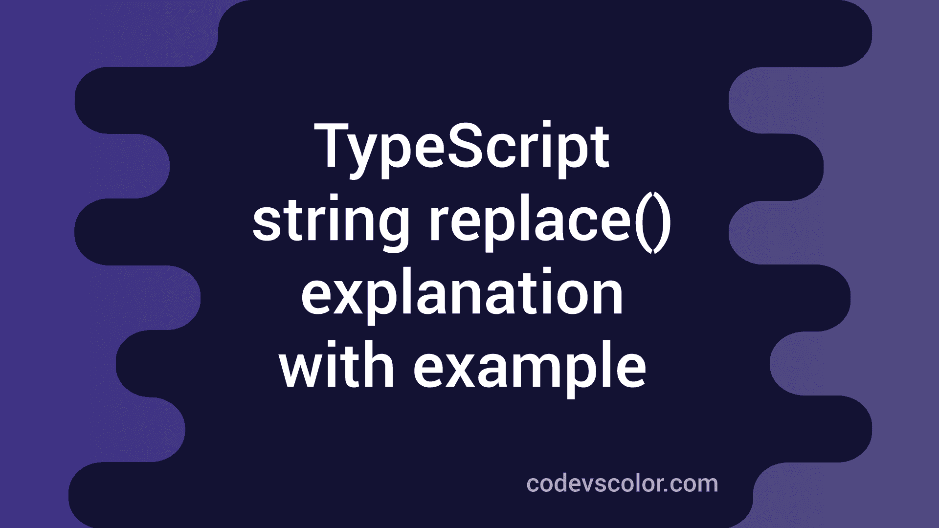 Typescript Replace Characters