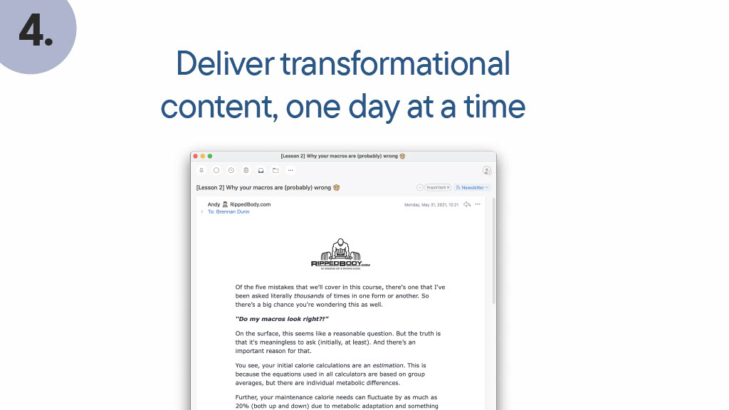 Replicating Sales with Email Automation: Screenshot of a highly relevant email sent to leads working in marketing