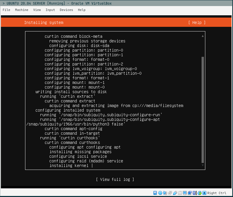 Proses instalasi Ubuntu 20.04 LTS Server