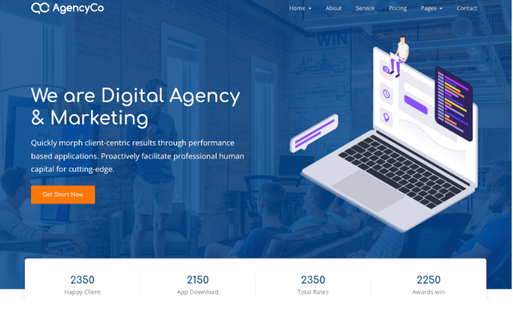 AgencyCo Landing page