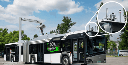 articulating bus with Ouster OS1-128 mounted on top