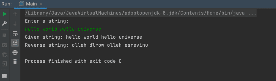 Java reverse each word of a string