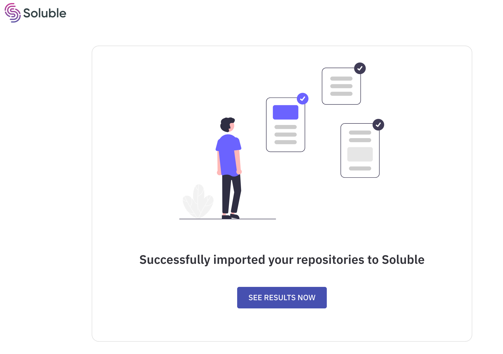 You successfully imported your repositories into Soluble