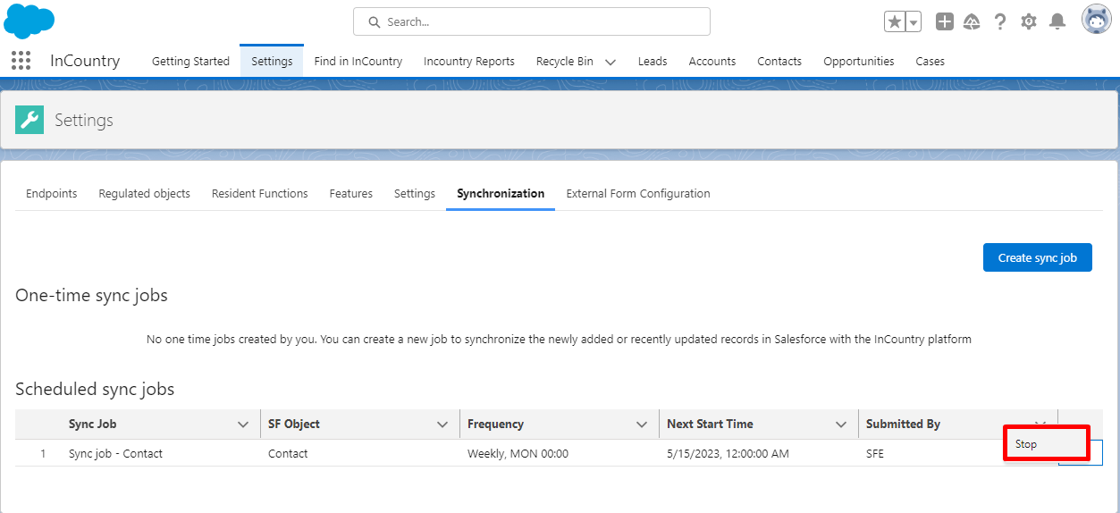 Managing record synchronization InCountry Docs