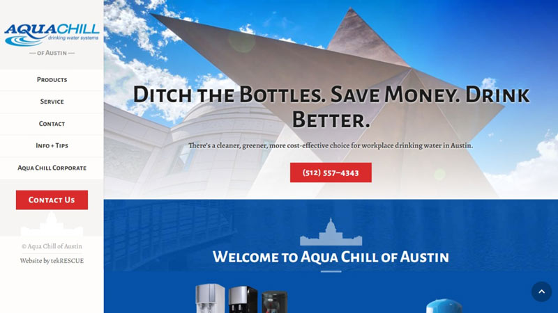 Aqua Chill of Austin website screenshot