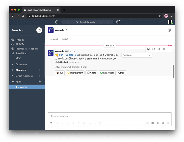 Categorizing a Pull Request in the Slack notification