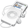 A picture of a white ipod containing sales training audio books.