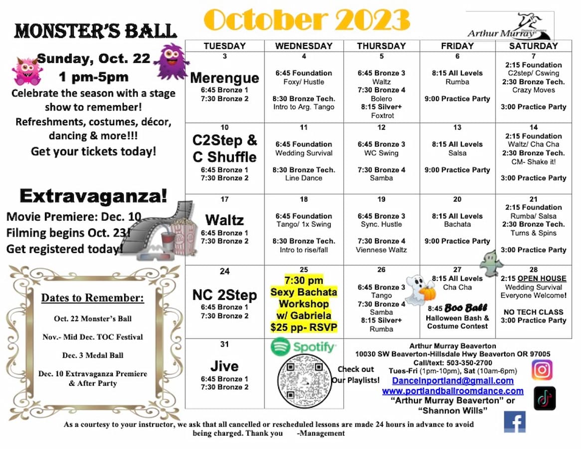 Beaverton Calendar Of Events - Margi Saraann