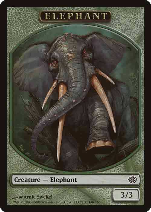 3/3 Green Elephant Creature Token MTG.onl Tokens