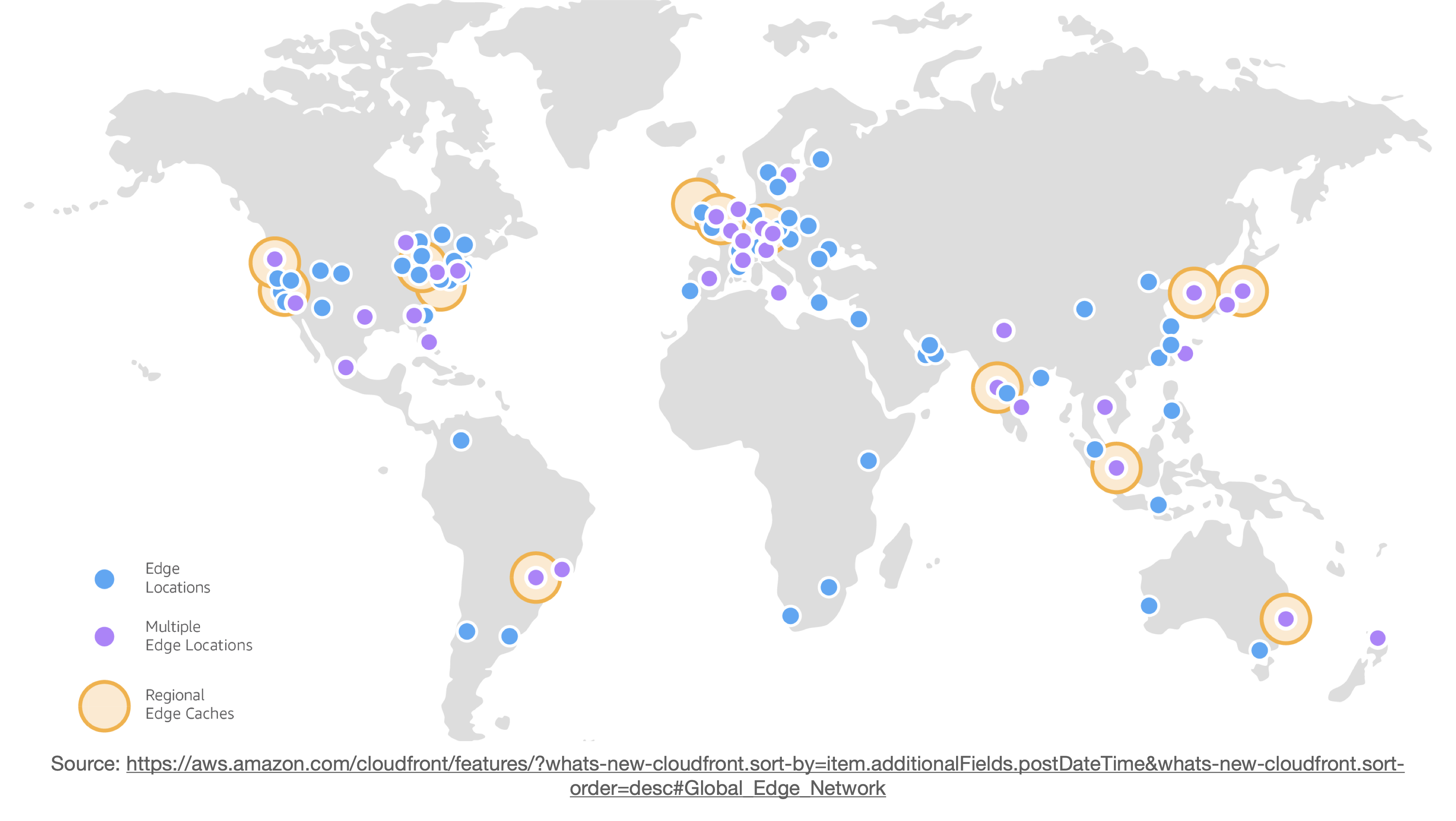 AWS Edge locations Map