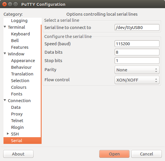 putty for mac serial connection