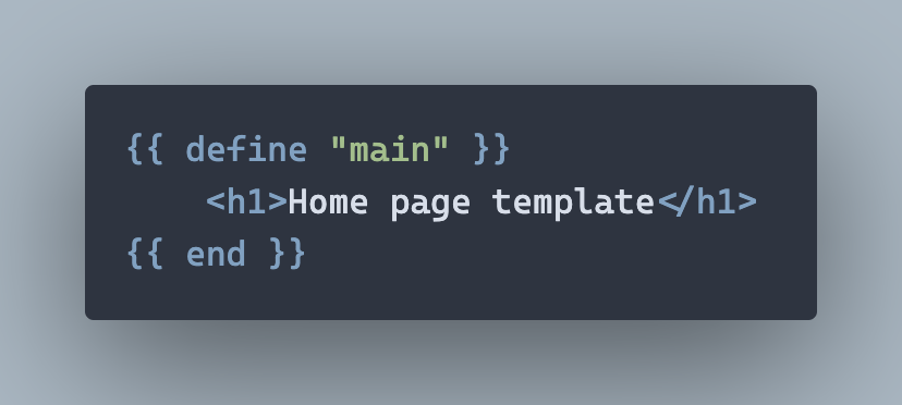 A simple home page template