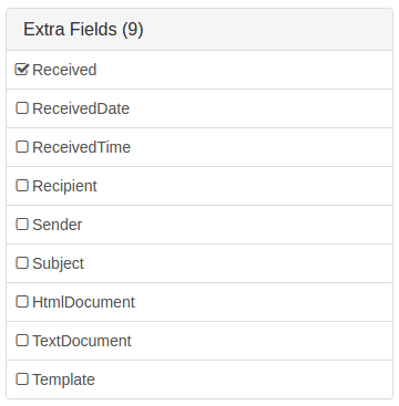 Go to your parser's settings page to select the extra fields you need