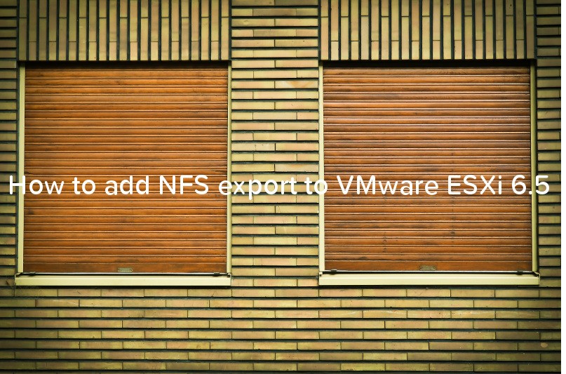 How to add NFS export to VMware ESXi 6.5 - logo"