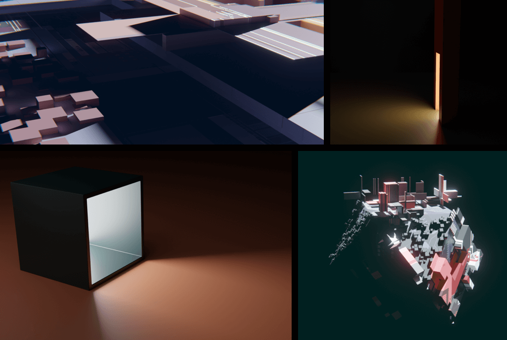 Shapes and forms I made to learn about light in Blender.