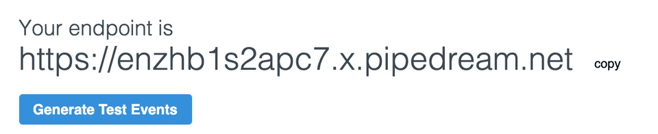 Endpoint exibido no painel do requestbin