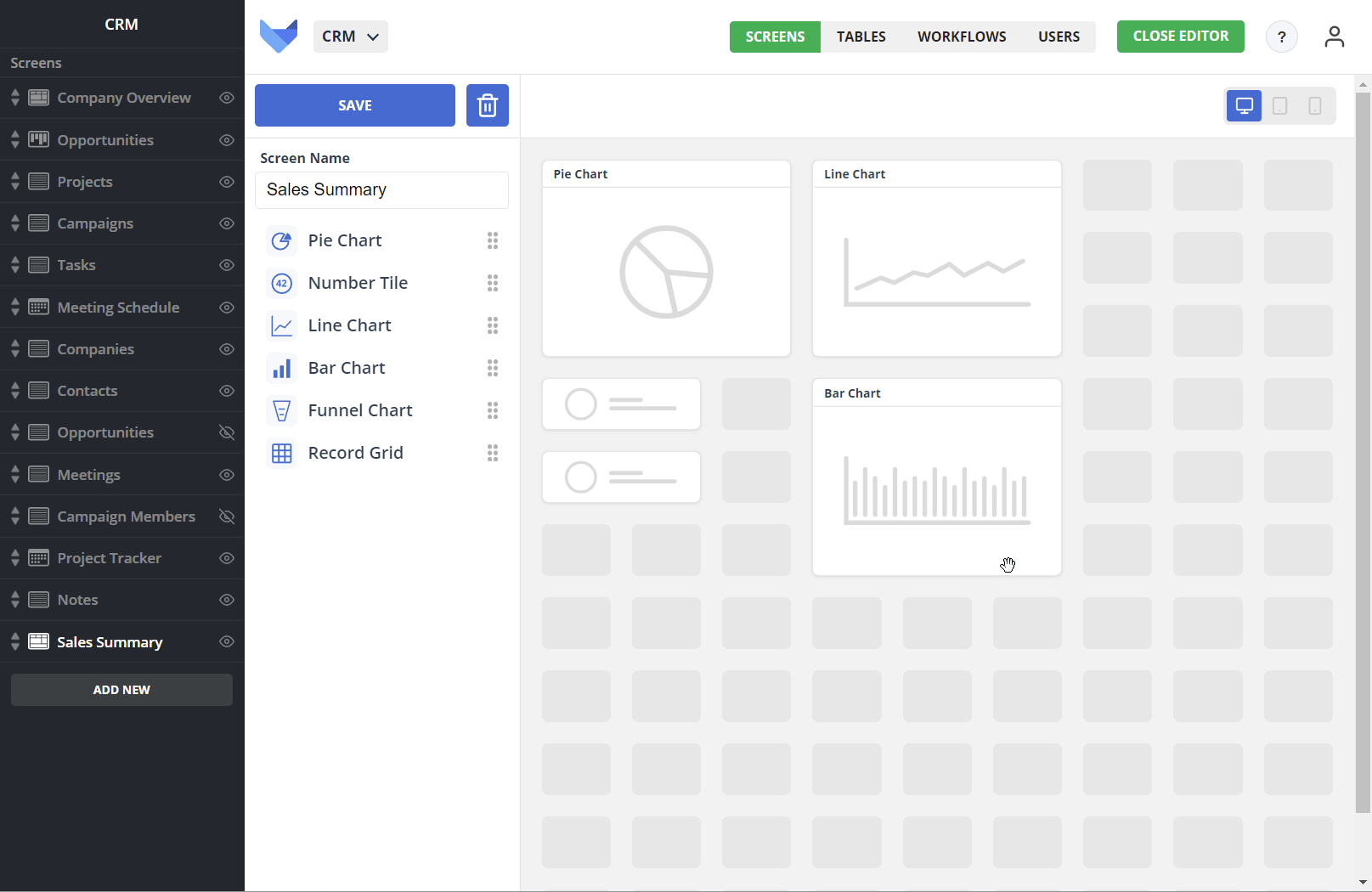 Moving Charts on a Dashboard