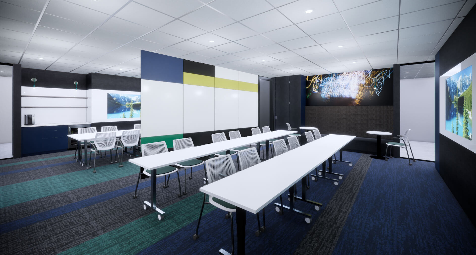 Digital rendering of component-based interior space