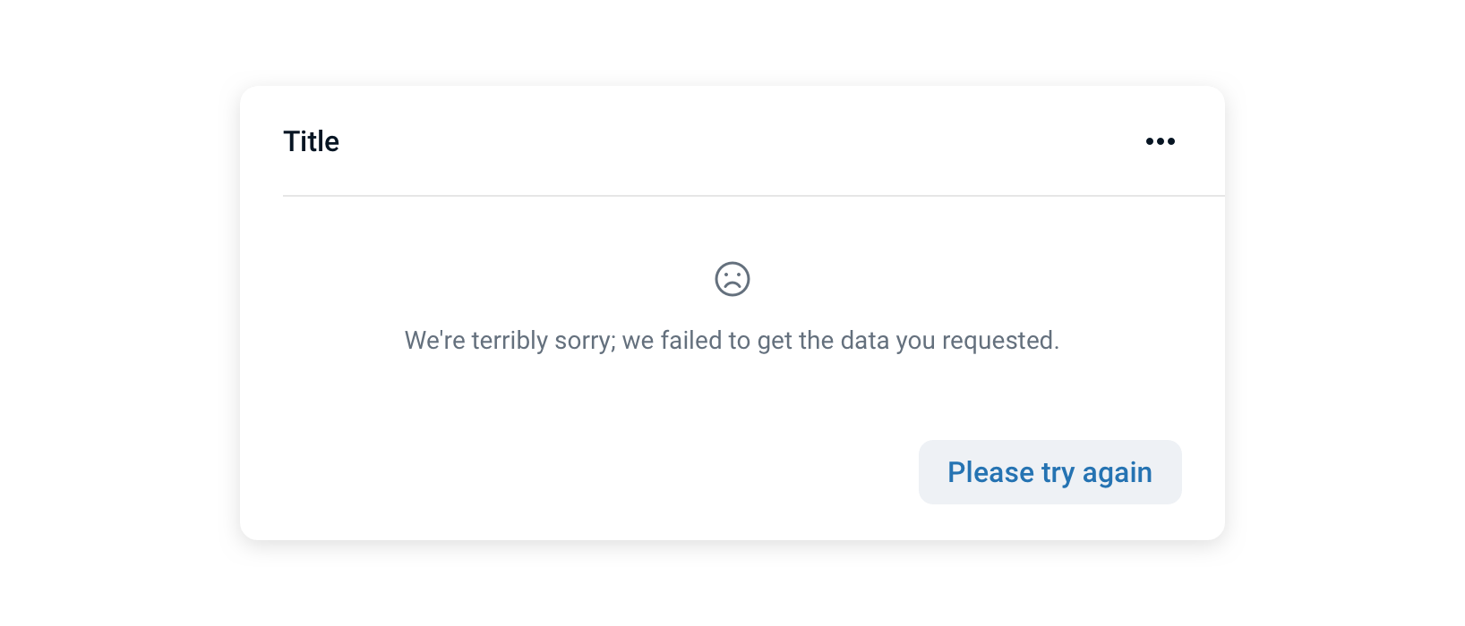 An example of a card with overly apologetic text