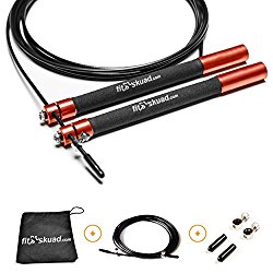 Jump Rope Ideal for Taking Your Workout to the Next Level - Features Ball-bearing System and 6 Inch, Extra-Long Handles That Foster Extreme Speed Jumping - Comes With a Carrying Bag, Rapid Results Manual Ebook