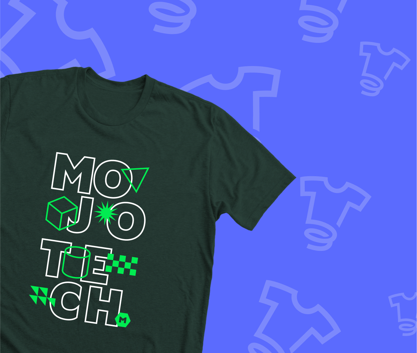Custom t-shirt with MojoTech on it.