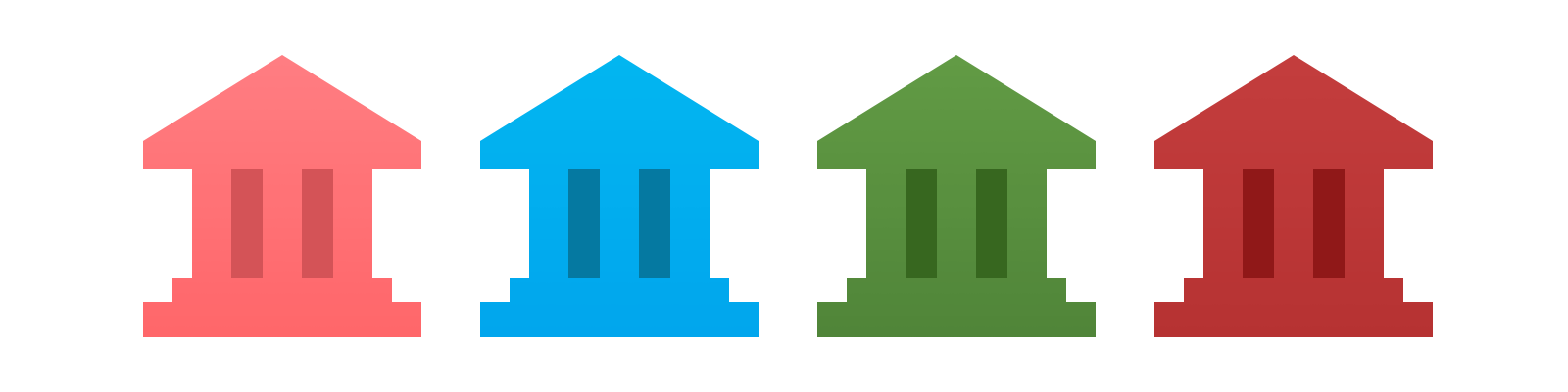Illustration of four different banks