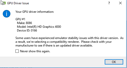 device driver warning