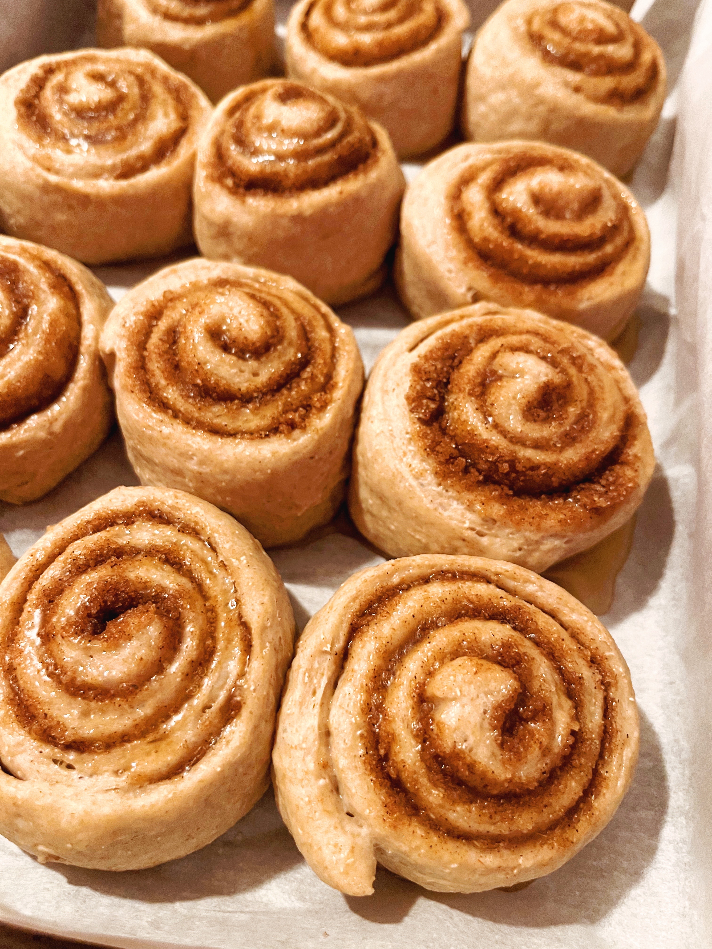 cinnamon rolls before baking