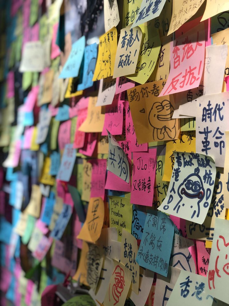 post its on wall