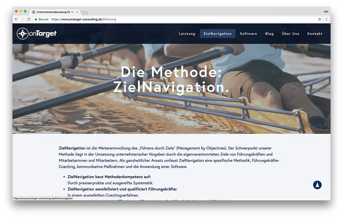 KreativBomber Webdesign Freiburg Projekt onTarget-Consulting - zielNavigator