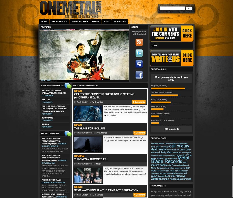 OneMetal 2009 website design