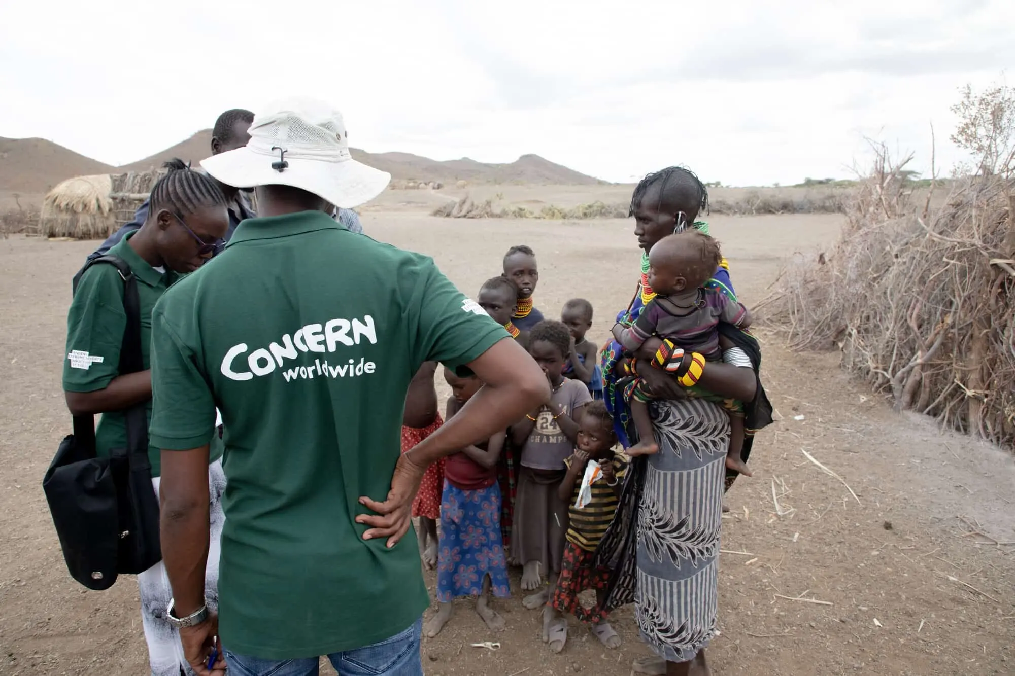 Concern staff with family in Marsabit, Kenya