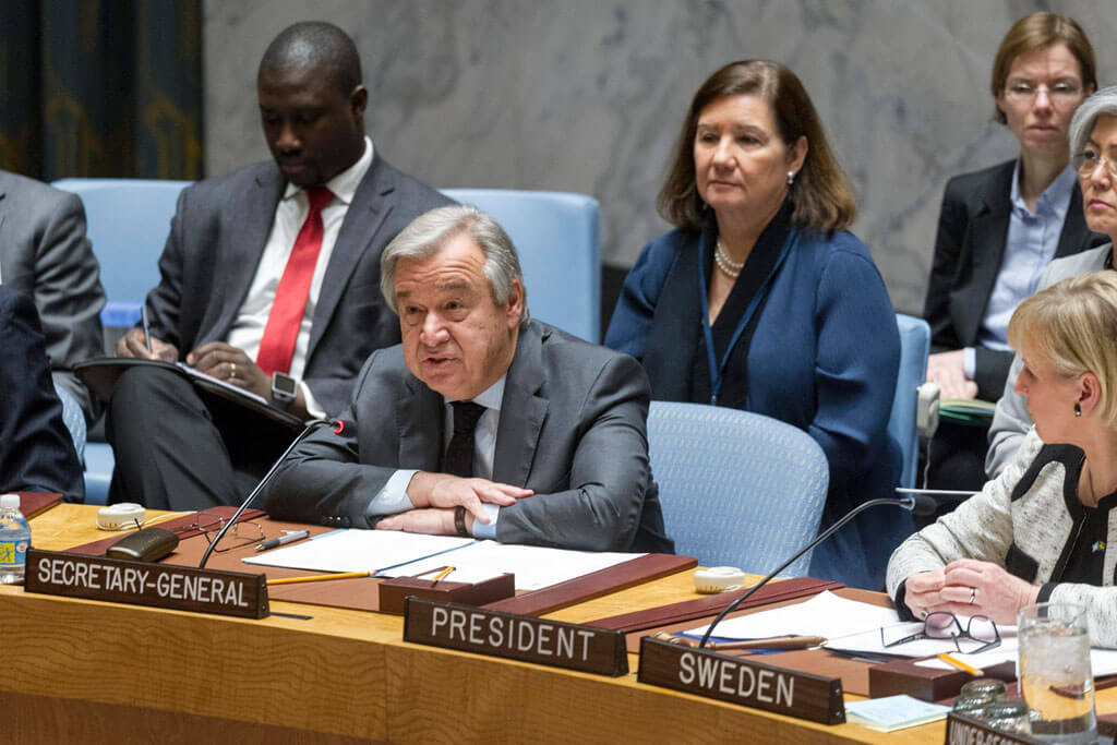 António Guterres, in his first speech to the United Nations Security Council after being elected UN Secretary-General, January 17, 2017. Source: UN Photo