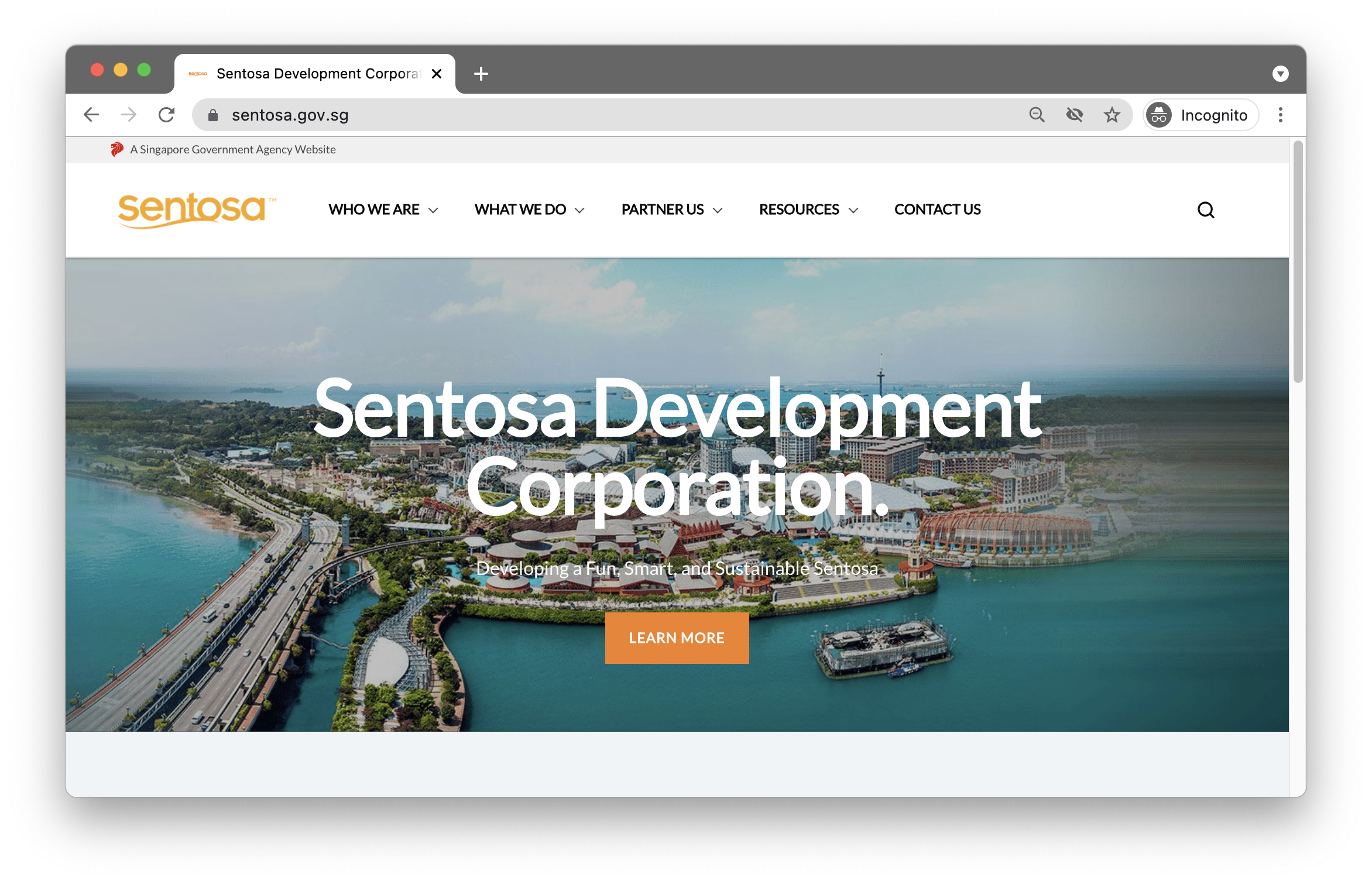 Sentosa Development Corporation Website