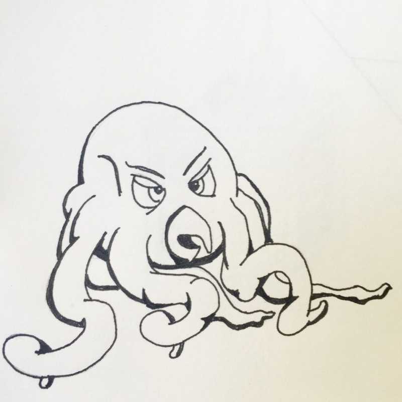 Inktober 2016 sketch of a squid