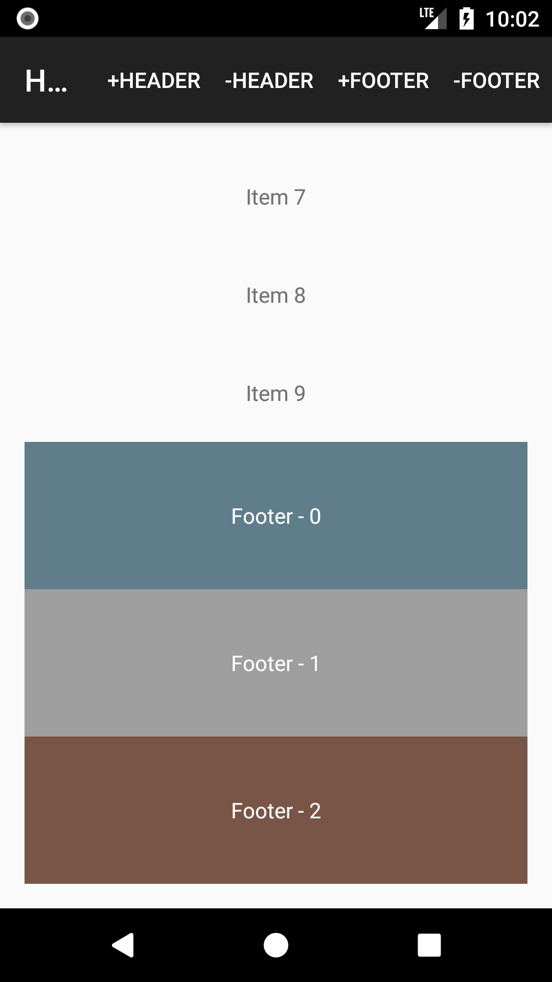 Screenshot 1 - Header/Footer (Add/Remove items)