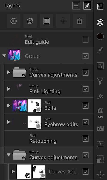 Affinity Photo Layers Detail