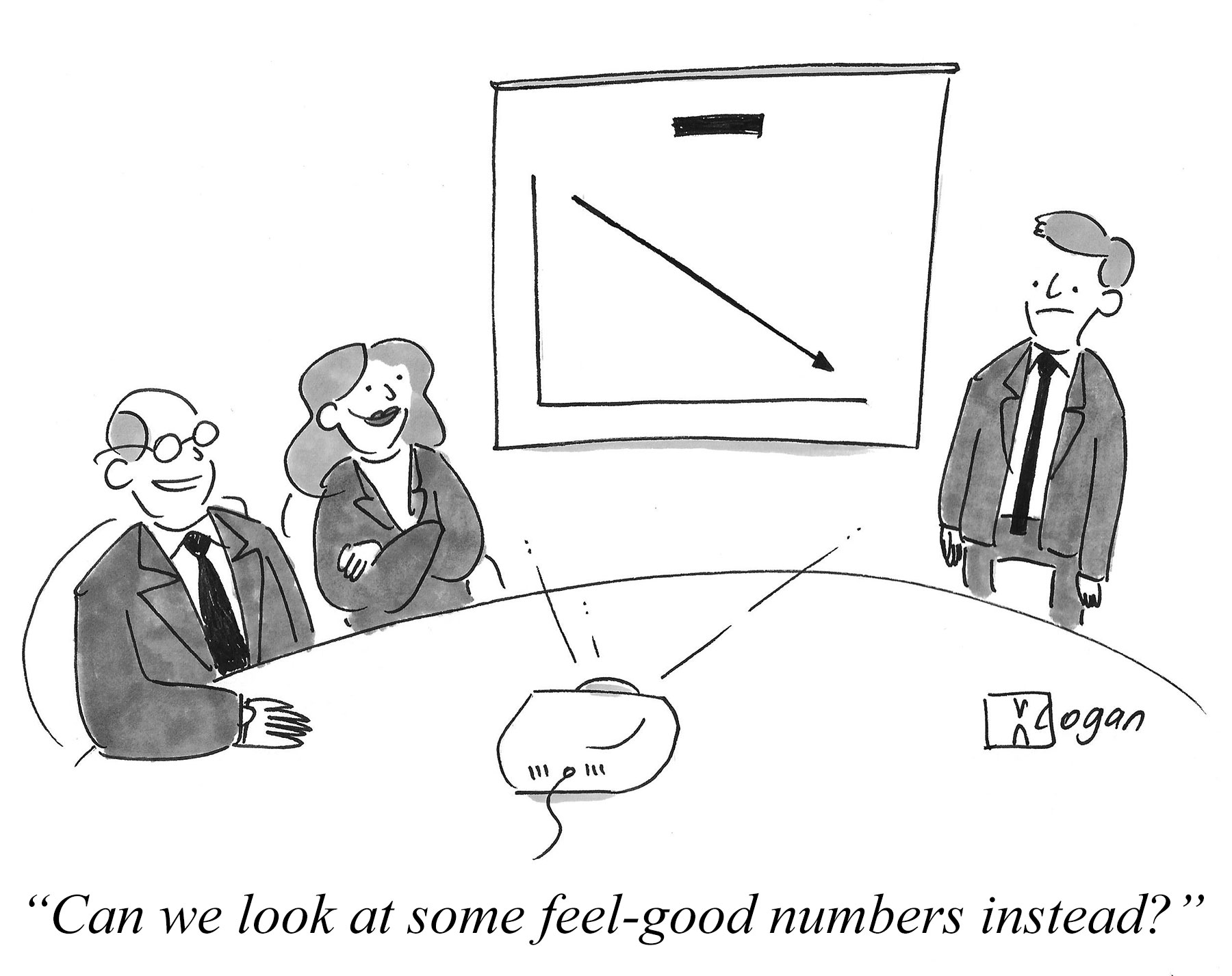 Cartoon about vanity metrics.